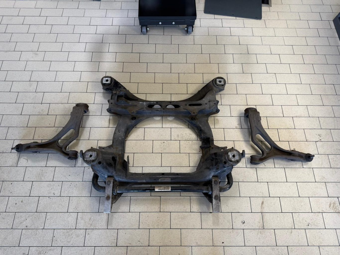 ausgebaute Vorderachse vom Cayenne